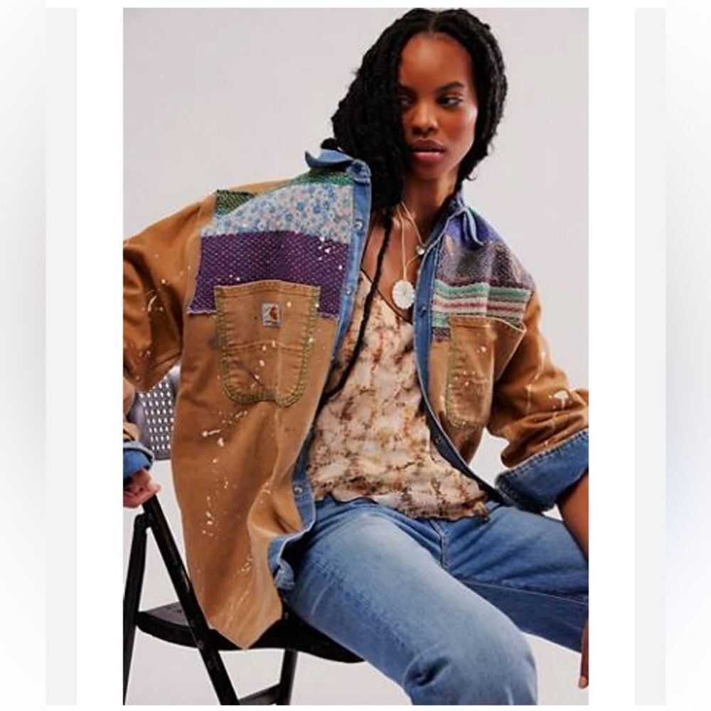 Free People Tricia Fix Carhartt Mixed Jacket
